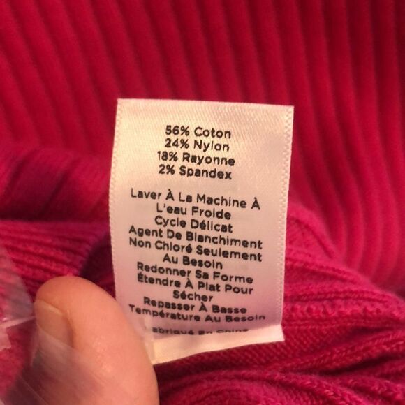 Talbots LP Ribbed Fuchsia Turtleneck Cotton Blend Knit Sweater - Picture 11 of 14